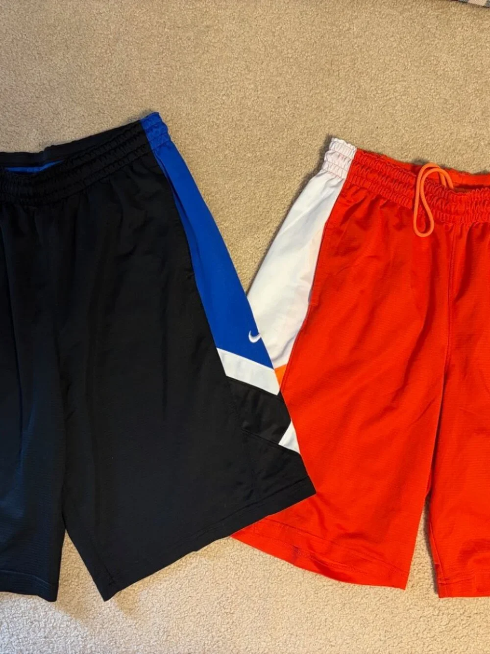 Bundle of 2 Mens Nike Dri Fit athletic shorts size extra large XL black orange